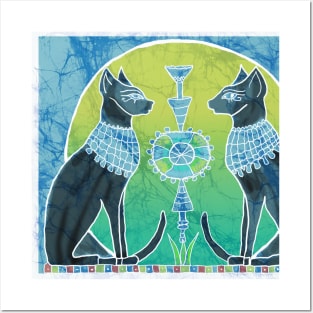 Egyptian cats batik style Posters and Art